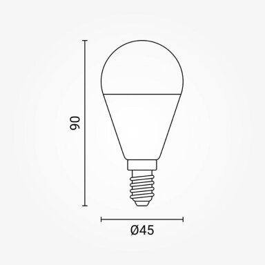 LED lemputė E14 G45 8W, šalta balta šviesa