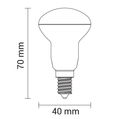 LED lemputė E14 R39 4W, neutrali balta šviesa