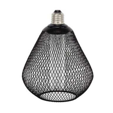 LED lemputė E27 2.5W, ažūrinis gaubtas, juodas, šilta balta šviesa