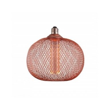 LED lemputė E27 2.5W, ažūrinis gaubtas, vario, šilta balta šviesa