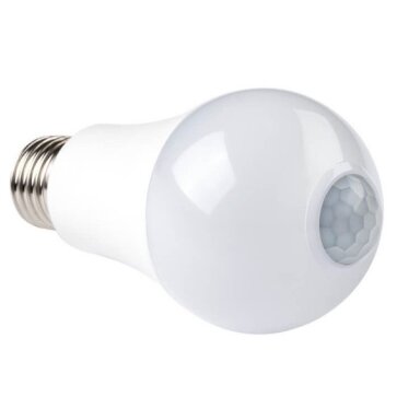 LED lemputė E27 7W, PIR jutiklis, neutrali balta šviesa