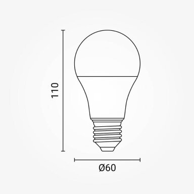 LED lemputė E27 A60 10.5W, šalta balta šviesa