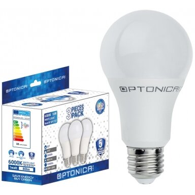 LED lemputė E27 A60 15W, 5 metai garantija, 3vnt./pak., šilta balta šviesa