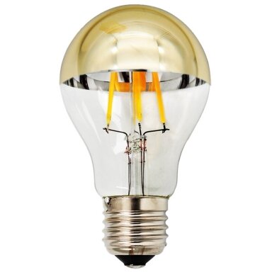 LED lemputė E27 A60 4W, pusiau auksinė, šilta balta šviesa