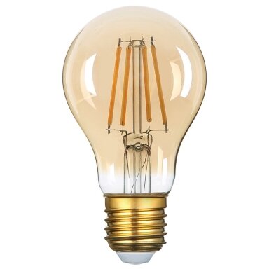 LED lemputė E27 A60 8W, auksinė, šilta balta šviesa