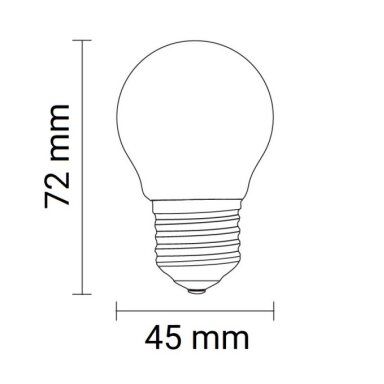 LED lemputė E27 G45 4W, dimeriuojama, skaidri, šilta balta šviesa