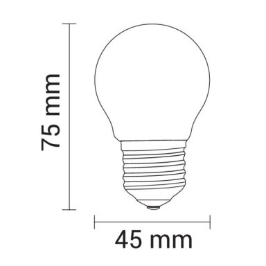 LED lemputė E27 G45 4W, skaidri, šalta balta šviesa
