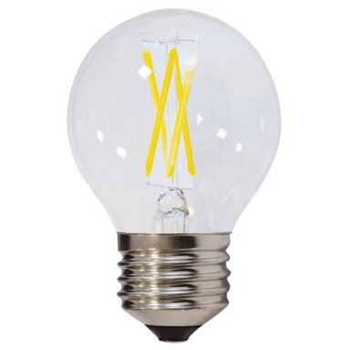 LED lemputė E27 G45 4W, skaidri, šilta balta šviesa