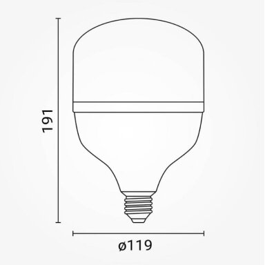 LED lemputė E27 T120 40W, neutrali balta šviesa
