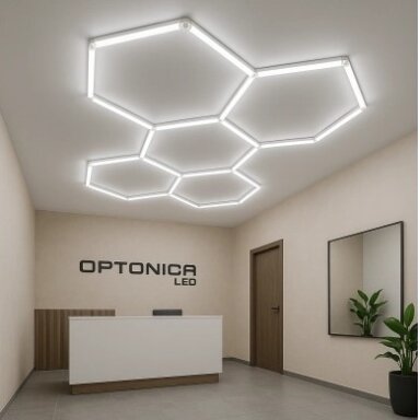 LED korys (hexagon), 5HEX, 192W, šalta balta šviesa