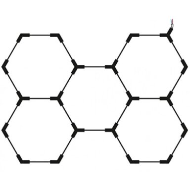 LED korys (hexagon), 5HEX, 192W, šalta balta šviesa