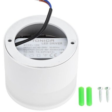 LED lubų šviestuvas, 12W, apvalus, baltas, neutrali balta šviesa