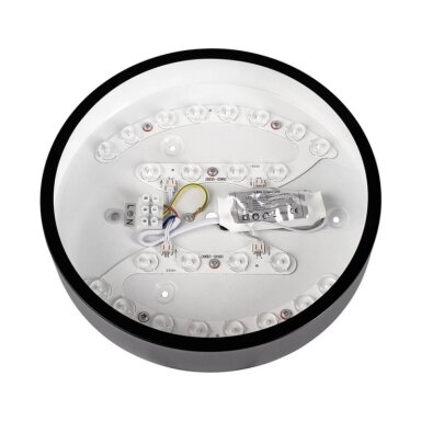 LED lubų šviestuvas, 18W, juodas, šilta balta šviesa