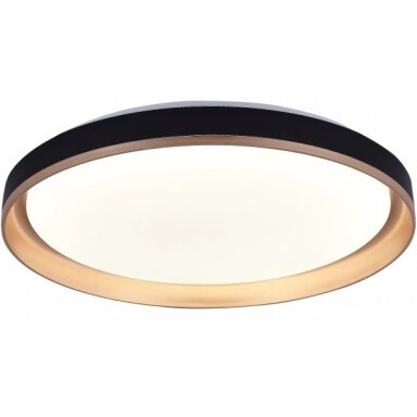 LED lubų šviestuvas, 20W, apvalus, juodas/auksinis, atmintis, nuotolinis valdymas, CCT šviesa