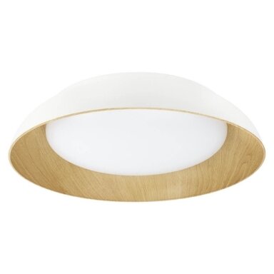 LED lubų šviestuvas, 24W, baltas/medžio, CCT šviesa