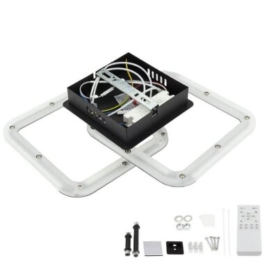 LED lubų šviestuvas, 30W, juodas, dimeriuojamas, nuotolinis valdymas, CCT