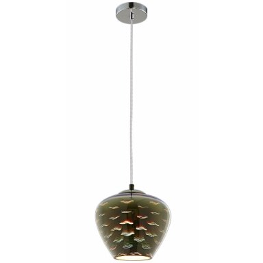 LED lubų šviestuvas, 3D stiklas, D200mm, chrominės bangelės