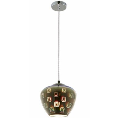 LED lubų šviestuvas, 3D stiklas, D200mm, chrominiai apskritimai