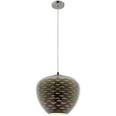 LED lubų šviestuvas, 3D stiklas, D290mm, chrominės bangelės
