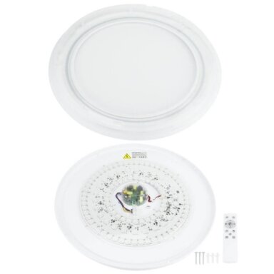 LED lubų šviestuvas, 40W, apvalus, juodas, atmintis, nuotolinis valdymas, RGB, CCT šviesa