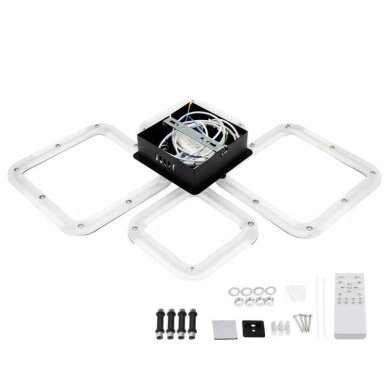 LED lubų šviestuvas, 50W, juodas, dimeriuojamas, nuotolinis valdymas, CCT