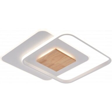 LED lubų šviestuvas, 60W, baltas/medis, dimeriuojamas, nuotolinis valdymas, CCT