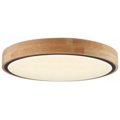 LED lubų šviestuvas, 60W, juodas/medžio, CCT šviesa, nuotolinis valdymas