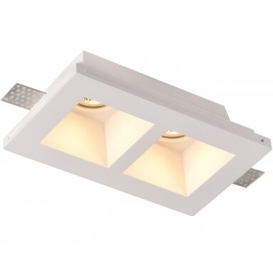 LED lubų šviestuvas, kvadratinis, gipsinis, 2 lizdai LED lubų šviestuvas, kvadratinis, gipsinis, 2 lizdai