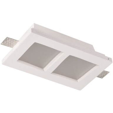 LED lubų šviestuvas, kvadratinis, gipsinis, matinis stiklas, 2 lizdai LED lubų šviestuvas, kvadratinis, gipsinis, matinis stiklas, 2 lizdai