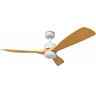 LED lubų šviestuvas/ventiliatorius, 18W, CCT šviesa, baltas/medis, nuotolinis valdymas