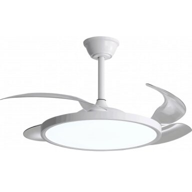 LED lubų šviestuvas/ventiliatorius, 36W, CCT šviesa, baltas, plonas, nuotolinis valdymas