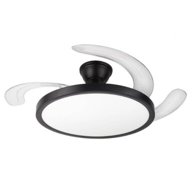 LED lubų šviestuvas/ventiliatorius, 36W, CCT šviesa, juodas, plonas, nuotolinis valdymas