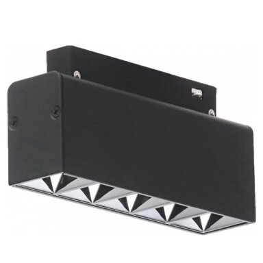 LED magnetinis linijinis prožektorius M35, 10W, 800Lm, 5 lemputės, juodas, neutrali balta šviesa