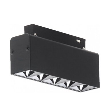 LED magnetinis linijinis prožektorius M35, 10W, 800Lm, 5 lemputės, juodas, šilta balta šviesa
