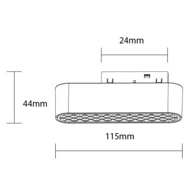 LED magnetinis linijinis šviestuvas M05, 6W, su tinkleliu, šilta balta šviesa