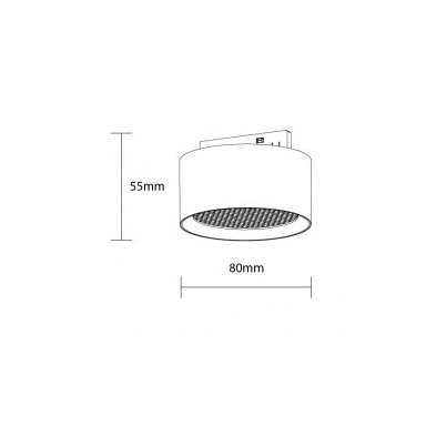 LED magnetinis šviestuvas M05, 10W, korio dangtelis, šilta balta šviesa