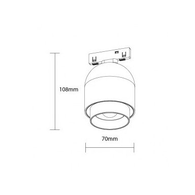 LED magnetinis šviestuvas M05, 10W, reguliuojamas, neutrali balta šviesa