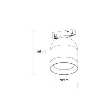 LED magnetinis šviestuvas M05, 10W, su lęšiu, šilta balta šviesa
