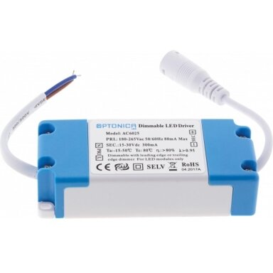 LED maitinimo šaltinis, 15-30V, 0.3A, reguliuojamas
