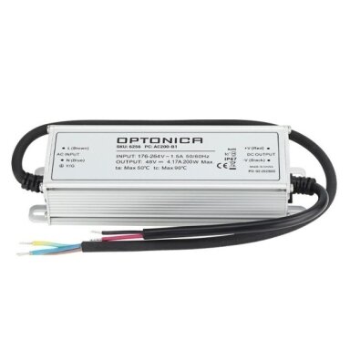 LED Waterproof Power Supply,  IP67, 200W, 48V, 4.17A, 3 Years Warranty