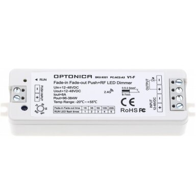 LED maitinimo valdiklis, 12-48V, 8A, nuotolinis valdymas LED maitinimo valdiklis, 12-48V, 8A, nuotolinis valdymas