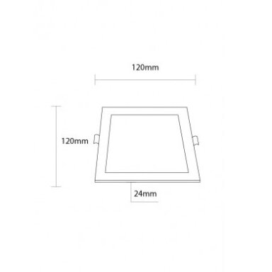 LED mini panelė, plona, foninė, kvadratinė, 6W, neutrali balta šviesa