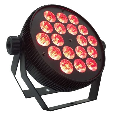 LED PAR prožektorius, 18x10W, RGBW, plokščias