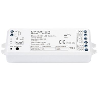 LED pastovios įtampos maitinimo valdiklis, 12-36V, 5A/kan., 2 kanalai, nuotolinis valdymas