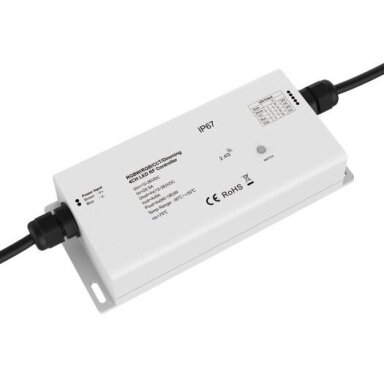 LED Constant Voltage Controller, 12-36V, 5A/Ch, 4 Channels, Waterproof Remote Control
