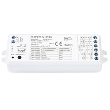 LED pastovios įtampos maitinimo valdiklis, 5in1 12-24V, 3A/kan., 5 kanalai, nuotolinis valdymas, Tuya, 3 metai garantija LED pastovios įtampos maitinimo valdiklis, 5in1 12-24V, 3A/kan., 5 kanalai, nuotolinis valdymas, Tuya, 3 metai garantija