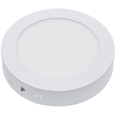 LED paviršinė panelė, apvali, 12W, šilta balta šviesa