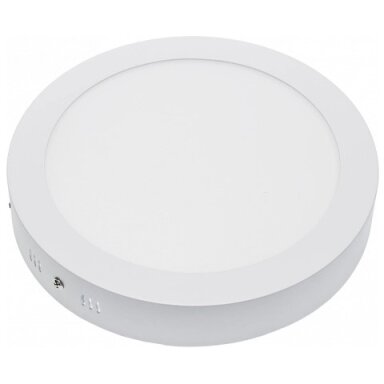 LED paviršinė panelė, apvali, 18W, šalta balta šviesa