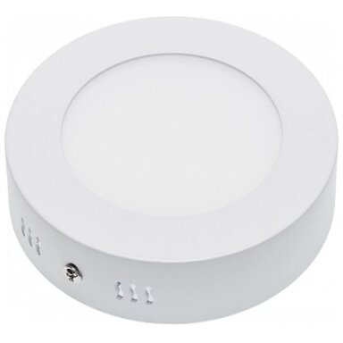 LED paviršinė panelė, apvali, 6W, šilta balta šviesa