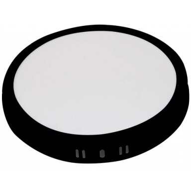 LED paviršinė panelė, apvali, juoda, 12W, CCT šviesa